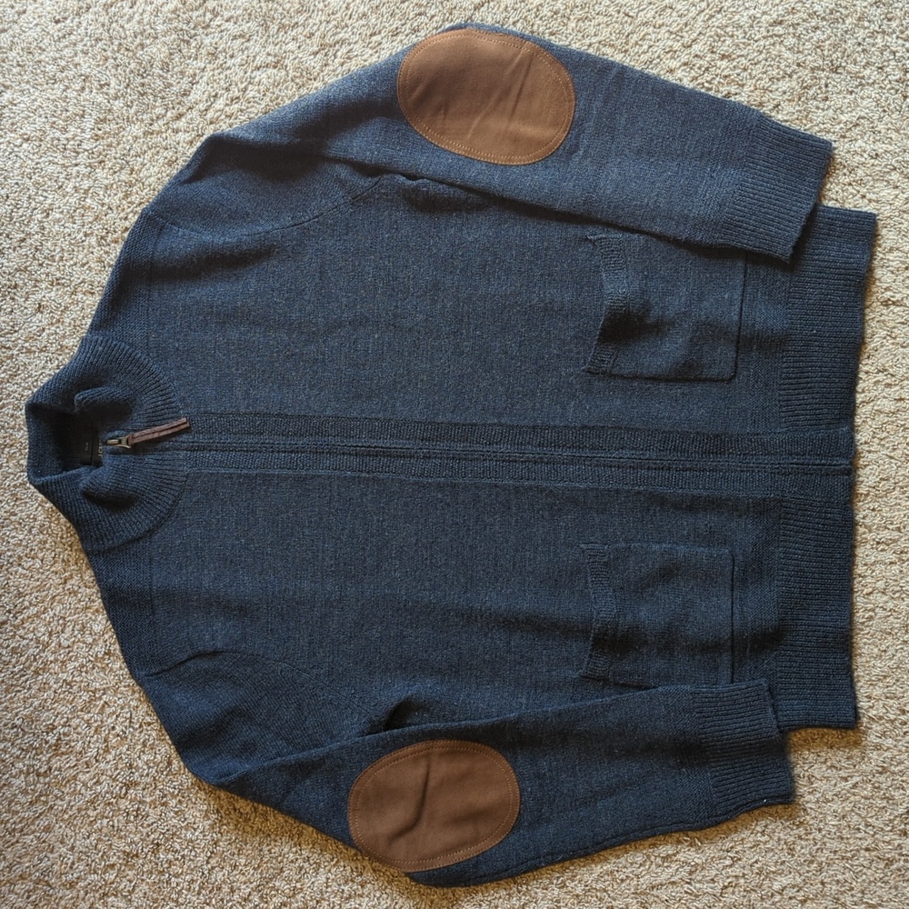 JCrew Slim Large Merino Wool Zip Sweatshirt